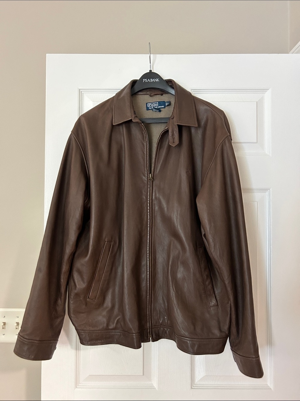Polo by Ralph Lauren Brown Leather Bomber Jacket